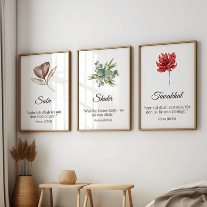 Poster Set: Sabr – Shukr – Tawakkul