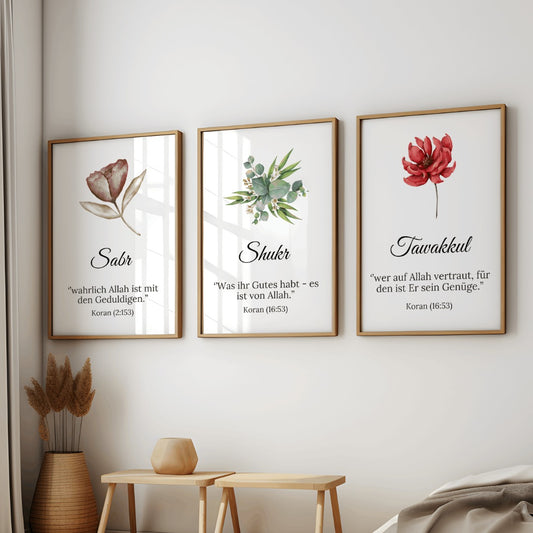 Poster Set: Sabr – Shukr – Tawakkul